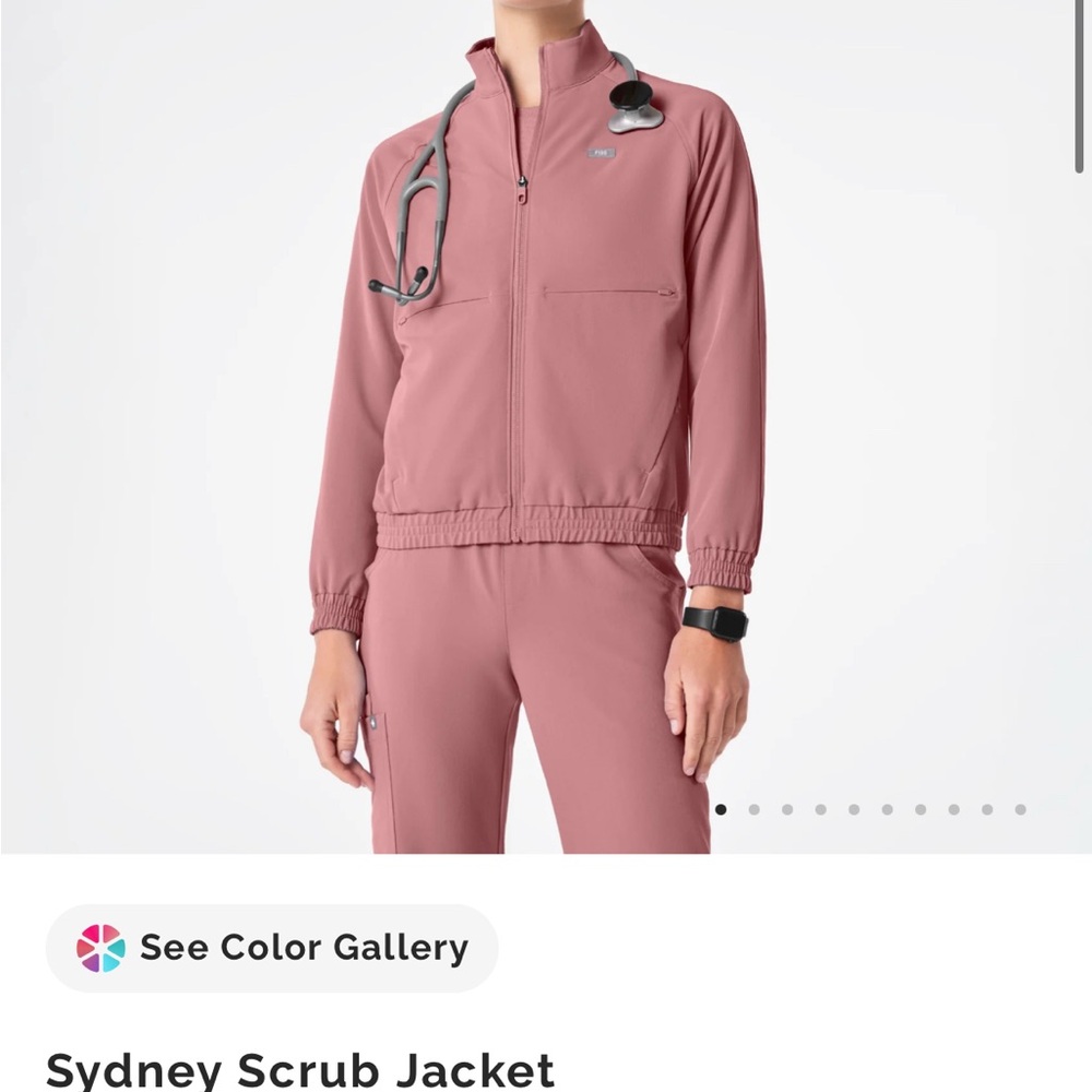 Figs Scrub Women's Utility Jacket - Mauve